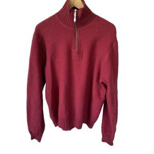 Nautica NWT Men's 100% Wool Essential Mock Neck Quarter Zip Pullover Sweater M